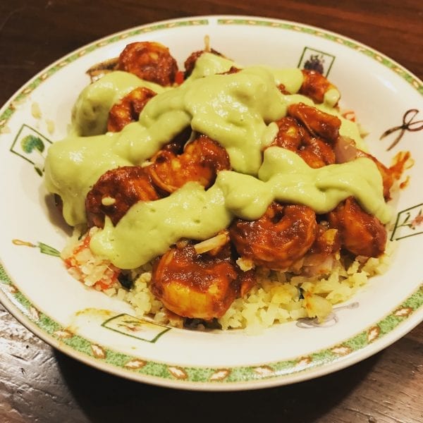 spicy chipotle shrimp bowl